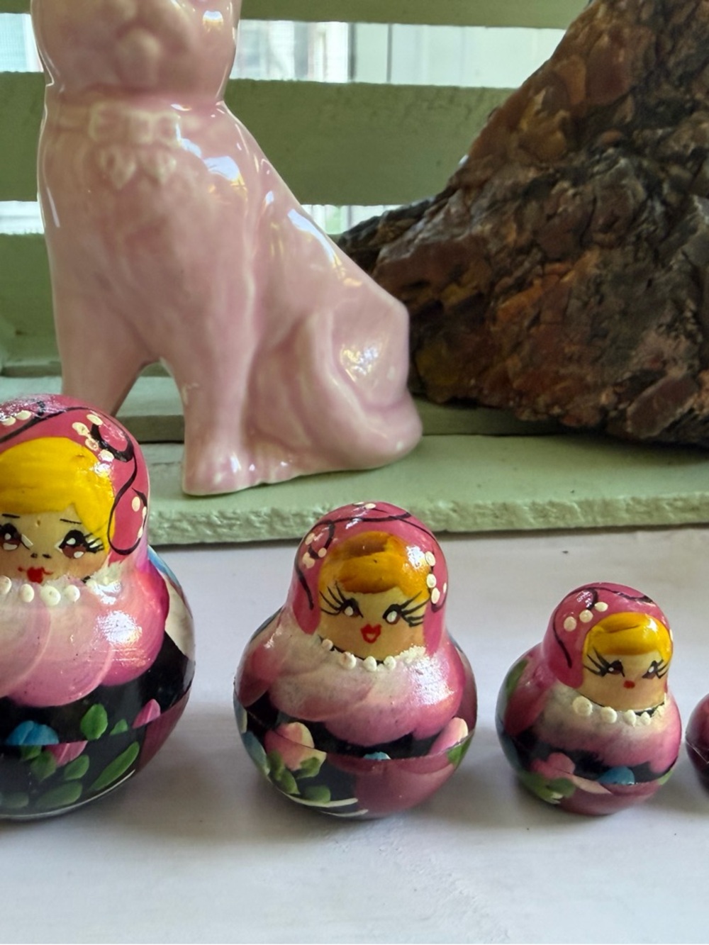 Hand-Painted Russian Nesting Doll - Pink Floral Matryoshka - Picture 10 of 14